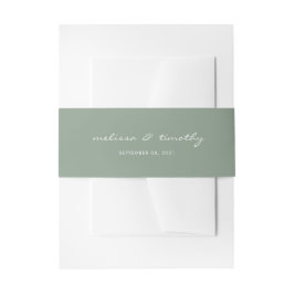 Faixa Decorativa Para Convite Casamento Verde Sage Minimalista Simples