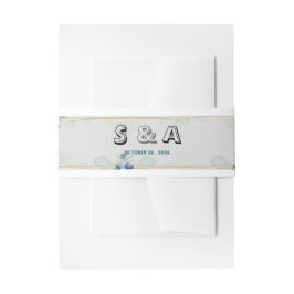 Faixa Decorativa Para Convite Cinto de Cintura S & A Minimalista Floral Azul par