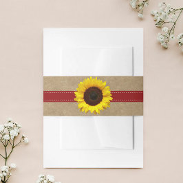 Faixa Decorativa Para Convite Coleção Kraft, Lace & Sunflower - Vermelho