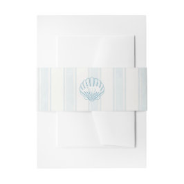 Faixa Decorativa Para Convite Concha do Mar Azul Costeira Elegante