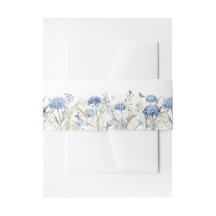 Convite de Casamento com Hortênsia Azul Empoeirada