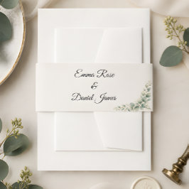 Faixa Decorativa Para Convite Convite de Casamento com Verde de Eucalipto Luxuos