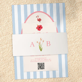 Faixa Decorativa Para Convite Convite de Casamento Floral Botânico Tropical