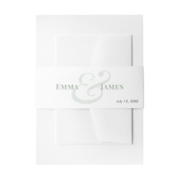 Faixa Decorativa Para Convite Convite de Casamento Sage Nomes & Monograma | 