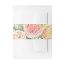 Convite Floral Aquarela Pastel Faixa Ventre