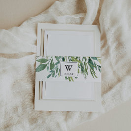 Faixa Decorativa Para Convite Convite para Casamento de Folhagem Verde Tropical 