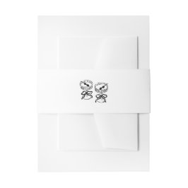 Faixa Decorativa Para Convite Convite para Casamento Preto e Branco da Caligrafi