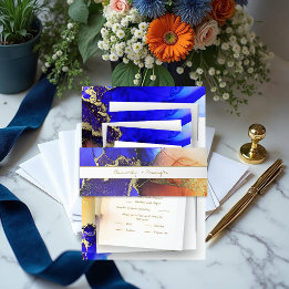 Faixa Decorativa Para Convite Convite Único para Casamento de Álcool Laranja Azu