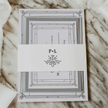 Deco Preto e Branco | Casamento Elegante Monograma