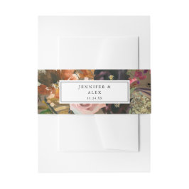 Faixa Decorativa Para Convite Dourada russa, púrpura e rosa pincelado, floral 2 