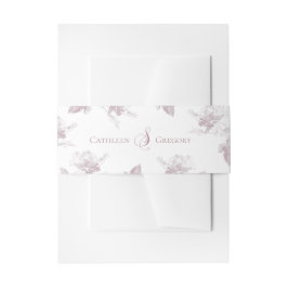 Faixa Decorativa Para Convite Dusty Pink White Roses Minimalist Wedding
