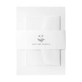 Faixa Decorativa Para Convite Elegant Monogram Greenery Leaves Wedding