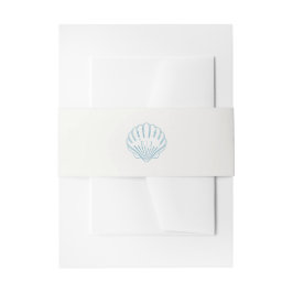 Faixa Decorativa Para Convite Elegante Concha Azul Costeira