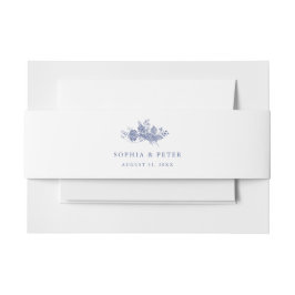 Faixa Decorativa Para Convite Elegante Toile French Blue Floral Belly Banda