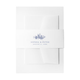 Faixa Decorativa Para Convite Elegante Toile French Blue Floral Belly Banda