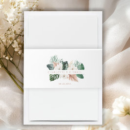 Faixa Decorativa Para Convite Elegante, tropical, folheado, casamento