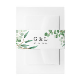 Faixa Decorativa Para Convite Elegante Verde Deixa Banda Floral Moderna