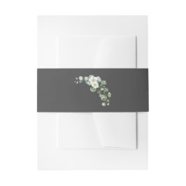 Faixa Decorativa Para Convite Eucalyptus Minimalista Deixa Cinza de Casamento Fl