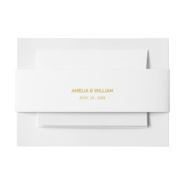 Faixa Decorativa Para Convite Faixa para Barriga de Noiva em Ouro Branco Minimal