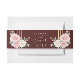 Faixa Decorativa Para Convite Faixa para o ventre de convite de Rosas Empoeirada