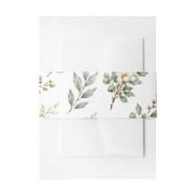 Faixa para presente elegante de eucalipto botânico