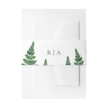 Fern verde-aquarela. Casamento de Woodland