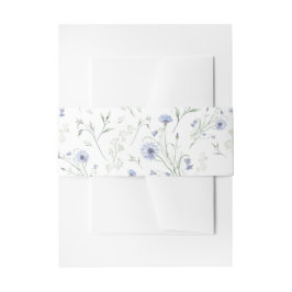 Faixa Decorativa Para Convite Flor de Campo Aguamarinha Sage em Aquarela