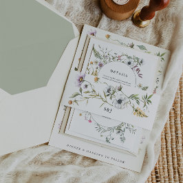 Faixa Decorativa Para Convite Flores Botânicas | Casamento Monograma
