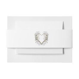 Faixa Decorativa Para Convite Flores Modernas com Casamento Cardíaco