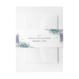 Faixa Decorativa Para Convite Flores roxas de aquarela. Casamento de lavanda