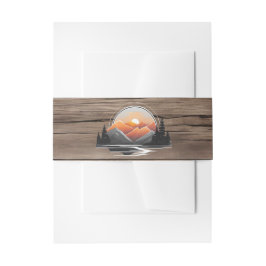 Faixa Decorativa Para Convite Floresta Rochosa de Casamento Sunset