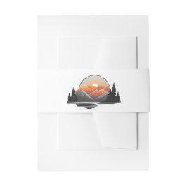 Faixa Decorativa Para Convite Floresta Rochosa de Casamento Sunset
