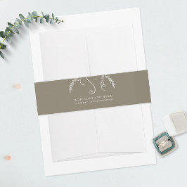 Faixa Decorativa Para Convite Folhas de queda tropicais minimalistas elegantes