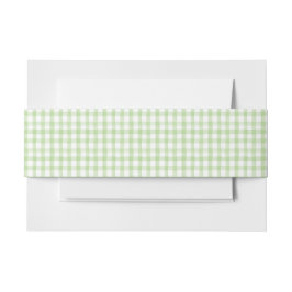 Faixa Decorativa Para Convite Gingham Branco e Verde da Aquarela