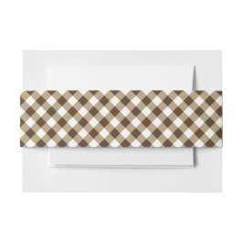 Faixa Decorativa Para Convite Gingham Brown White