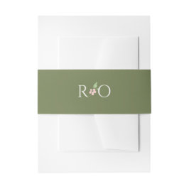 Faixa Decorativa Para Convite Green | Chic Couple Initials Wedding Invitation 