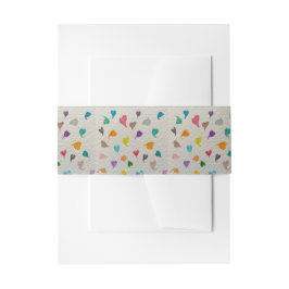 Faixa Decorativa Para Convite Hearts Watercolor Napkin Band
