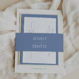 Faixa Decorativa Para Convite HYDRANGEA Blue Minimalist 