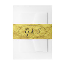 Iniciais de Script Metálico Dourado de Casamento E
