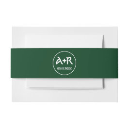 Faixa Decorativa Para Convite Iniciais elegantes verde-escuro Casamento celta