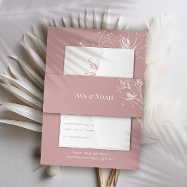 Faixa Decorativa Para Convite Lily Cor-de-Rosa Descreve Banda de Convite para Ca