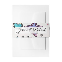 Faixa Decorativa Para Convite Love & Crystal Wedding Invitation Belly Bands 
