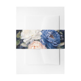 Faixa Decorativa Para Convite Marinho Azul e Pincel Pintado Casamento Floral Ros