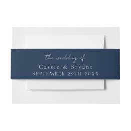 Faixa Decorativa Para Convite Marinho de Script Moderno Casamento Azul De