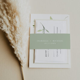 Faixa Decorativa Para Convite Minimalista Verde de Pastel Leve Elegante ISABELLA