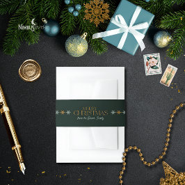 Faixa Decorativa Para Convite Modern Snowflake Holiday Invitation Belly Band