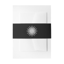Moderno Deco | Elegante Preto e Branco com Monogra