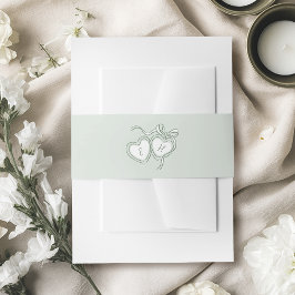 Faixa Decorativa Para Convite Monograma Caprichoso de Corações Desenhados à Mão