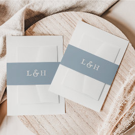 Faixa Decorativa Para Convite Monograma de Casamento vintage Azul Elegante