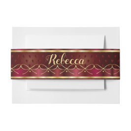 Faixa Decorativa Para Convite Monograma Vintage Burgundy - Decoração de cor Luxo